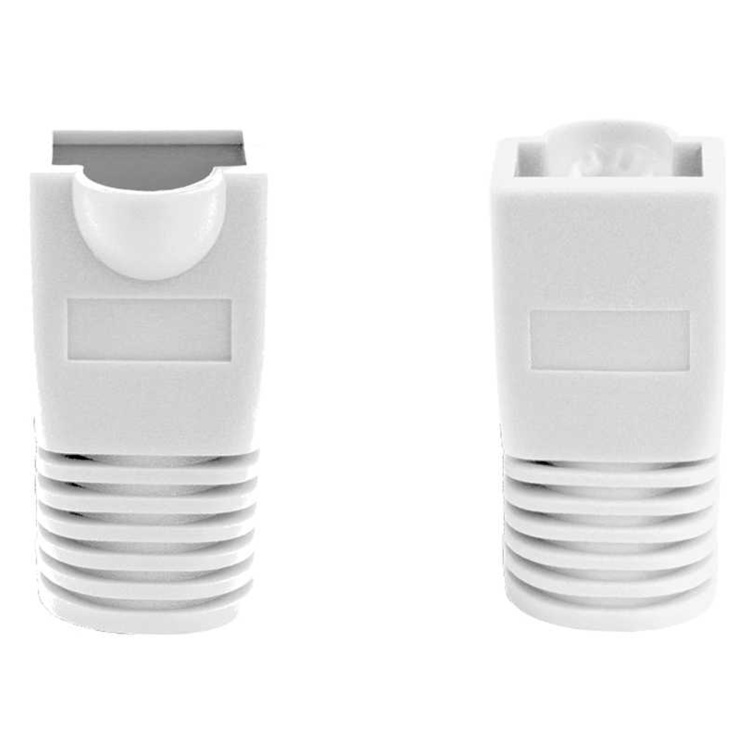 Vertical Cable RJ45 White Slip-On Boots for Cat6/6A | 50 Pack