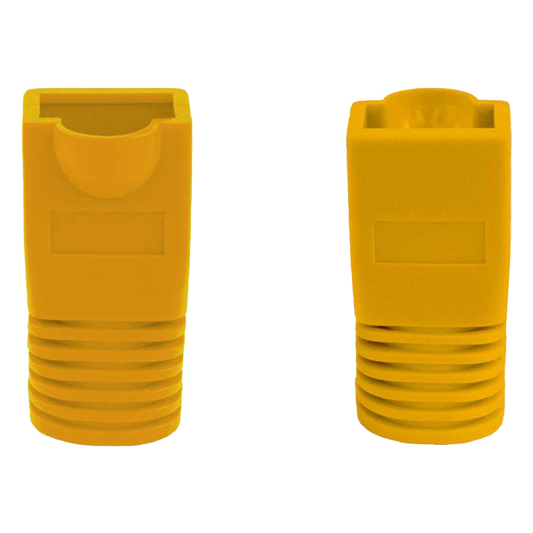 Vertical Cable RJ45 Yellow Slip-On Boot for Cat6/6A | 50 Pack