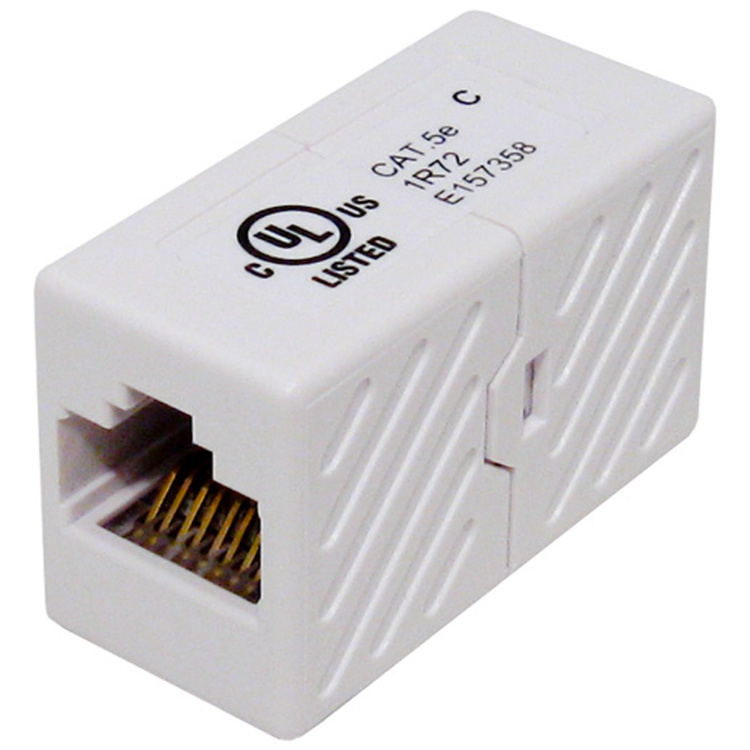 Vertical Cable Cat5E Inline Coupler/Extension | White