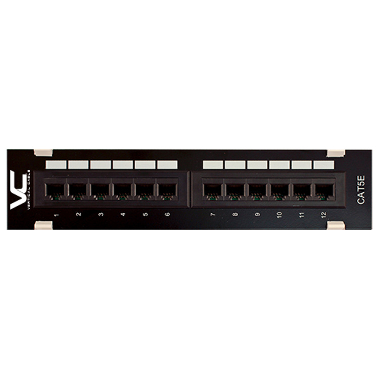 Vertical Cable Mini 12 Port Cat5e Vertical Patch Panel with Mounting Bracket