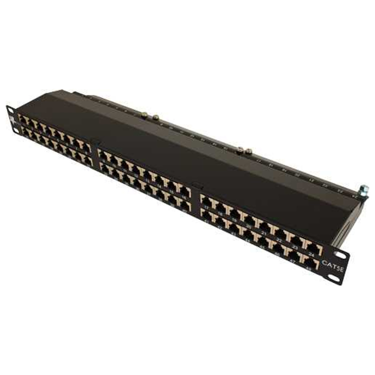 Vertical Cable 48 Port Cat5E 2U Shielded Patch Panel