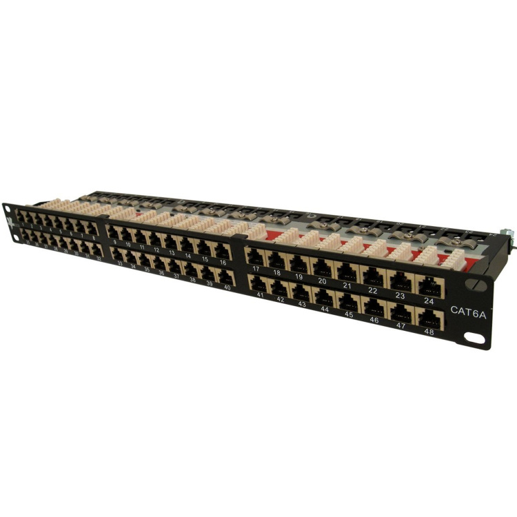 Vertical Cable 48 Port Cat6A Shielded 2U Patch Panel