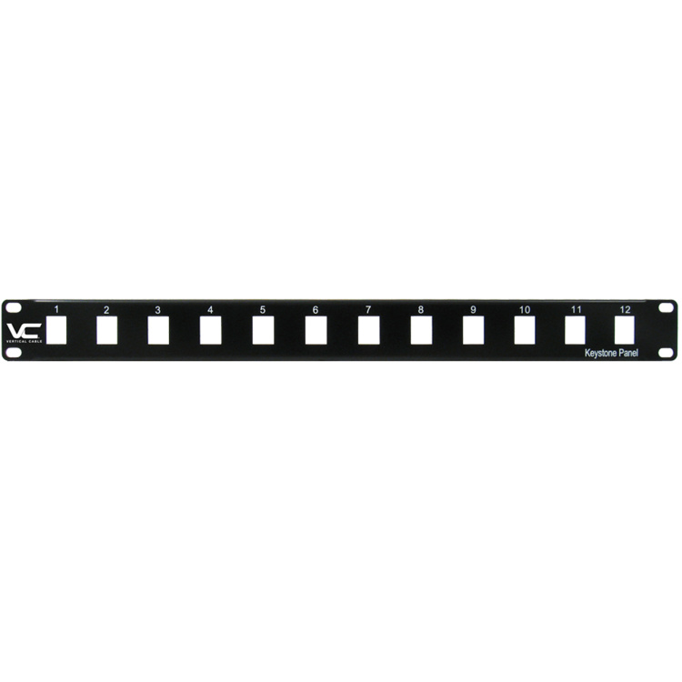 Vertical Cable 12 Port Unloaded 1U Patch Panel