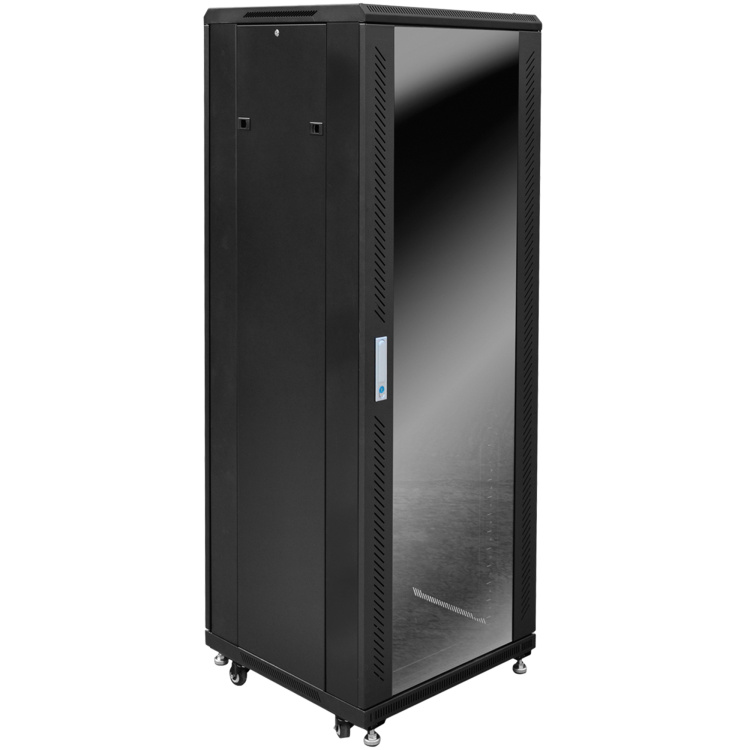 Vertical Cable 27u Floor Cabinet | 20" Usable Depth | Black