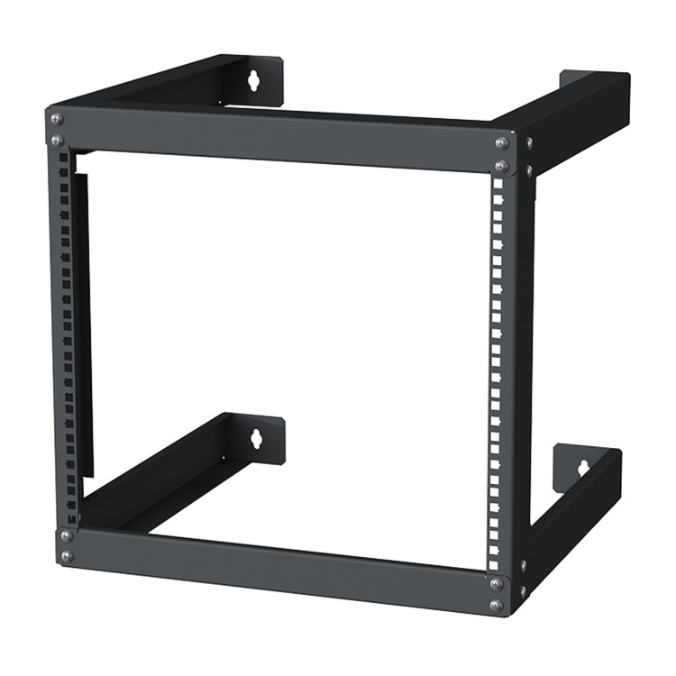 Vertical Cable 9U Open Frame Wall Mount Rack with Cage Nuts and Screws