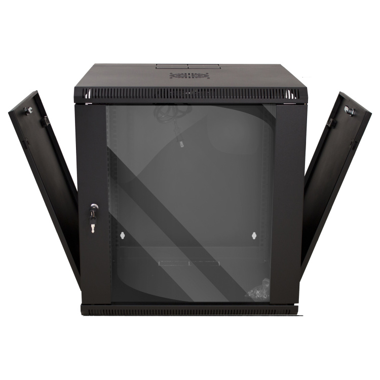 Vertical Cable 12U Wall Mount Network Server Cabinet with Swing Door | 24" Depth