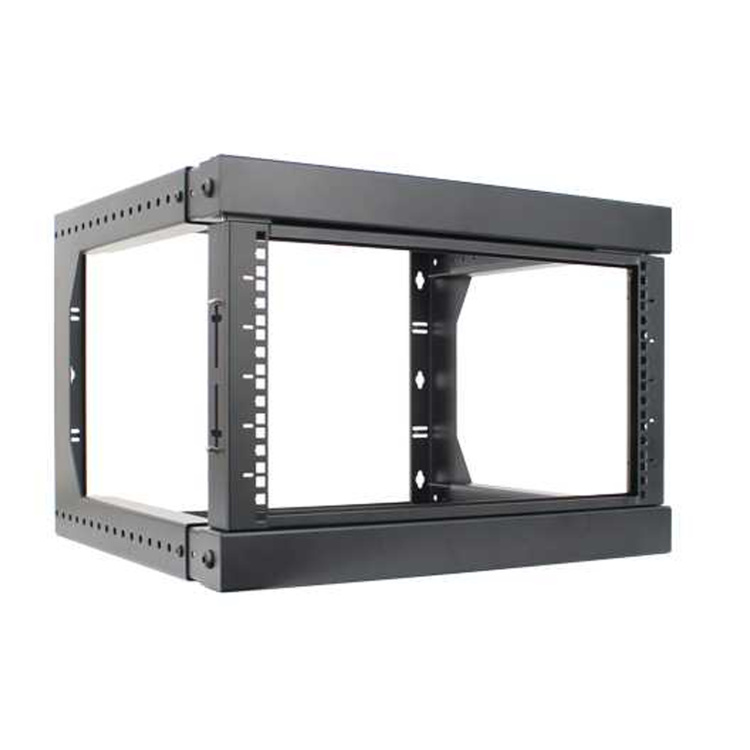 Vertical Cable 6U Open Frame Wall Mount Swing-Out Network Rack with Adjustable Depth 18" to 30"