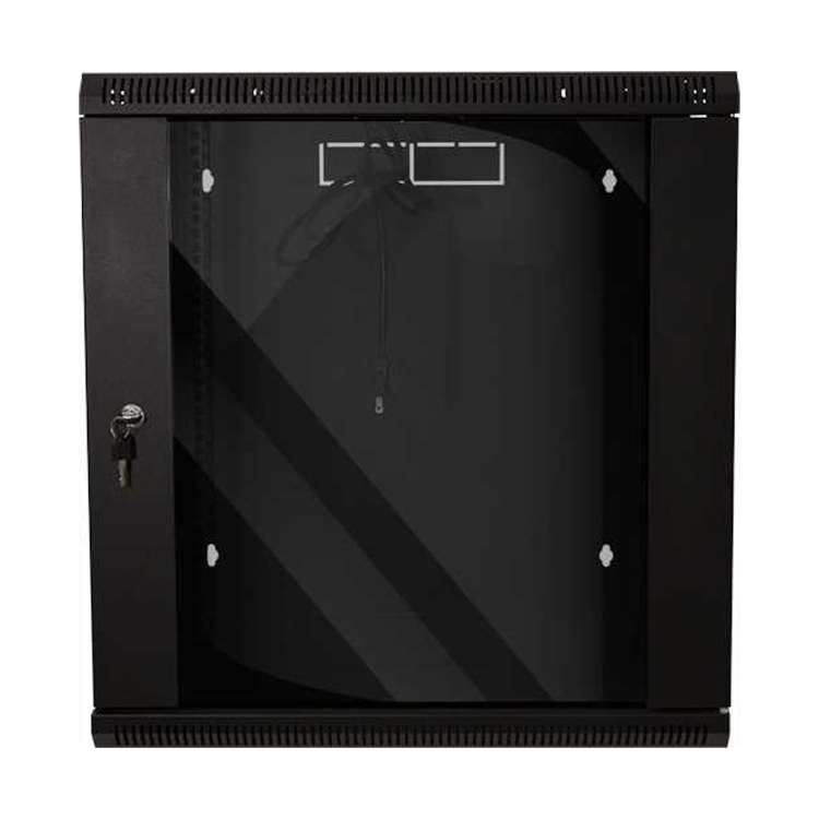 Vertical Cable 12U Wall Mount Enclosure with Tempered Glass