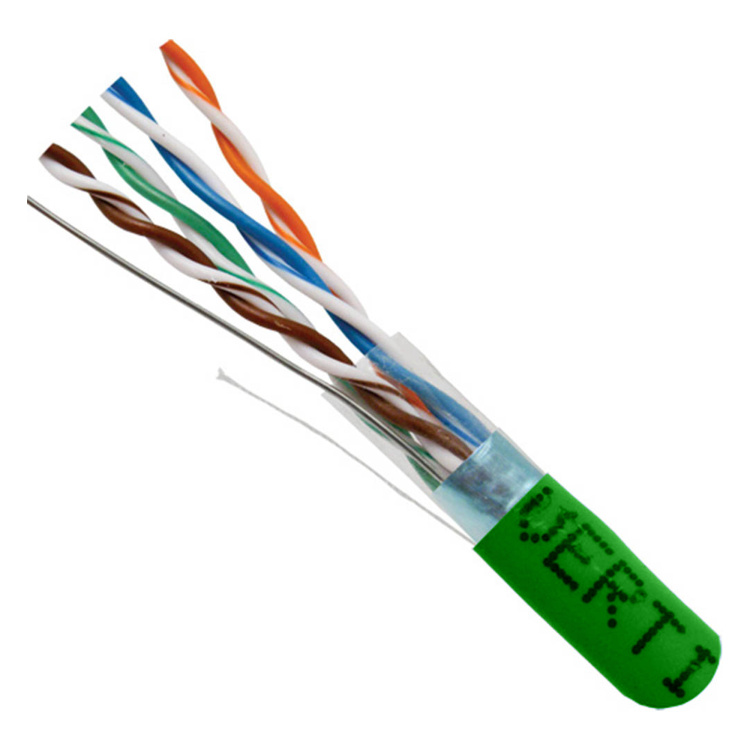 Vertical Cable 1000ft Cat5e Shielded CMR (Riser) | Green