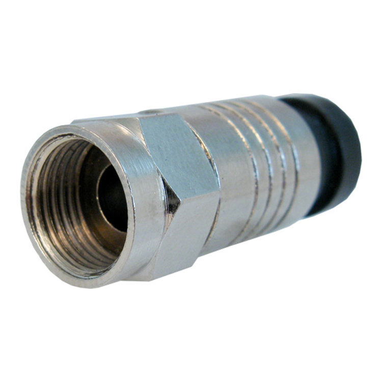 Vertical Cable F-Type Compression Connector for RG6 PVC (Standard Shield)