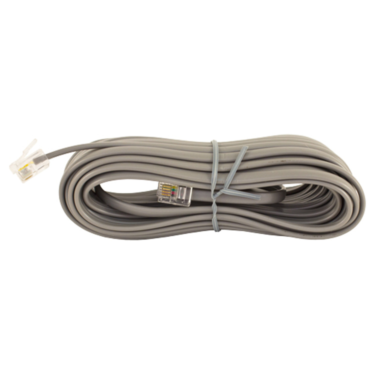 Vertical Cable Straight Phone Cord (6P/6C) Silver Satin | 25ft