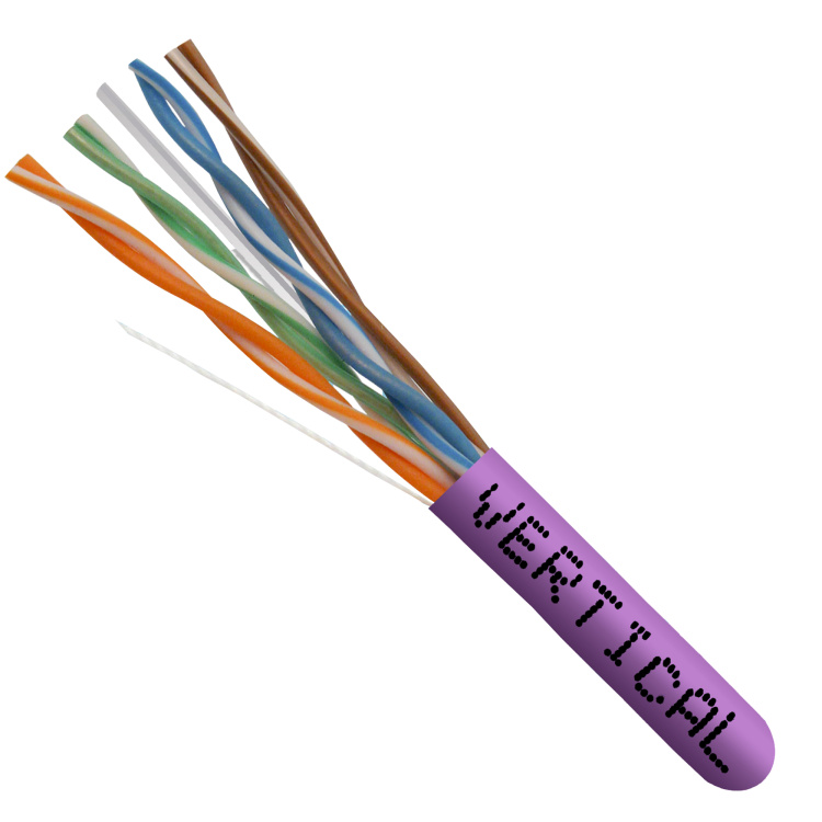 Vertical Cable 1000ft Cat6 Non-Shielded CMP (Plenum) | Purple