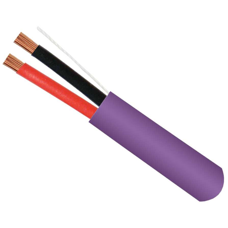 Vertical Cable 500ft 14AWG 2 Conductor High Strand Non-Shielded CMR (Riser) Audio Cable | Purple