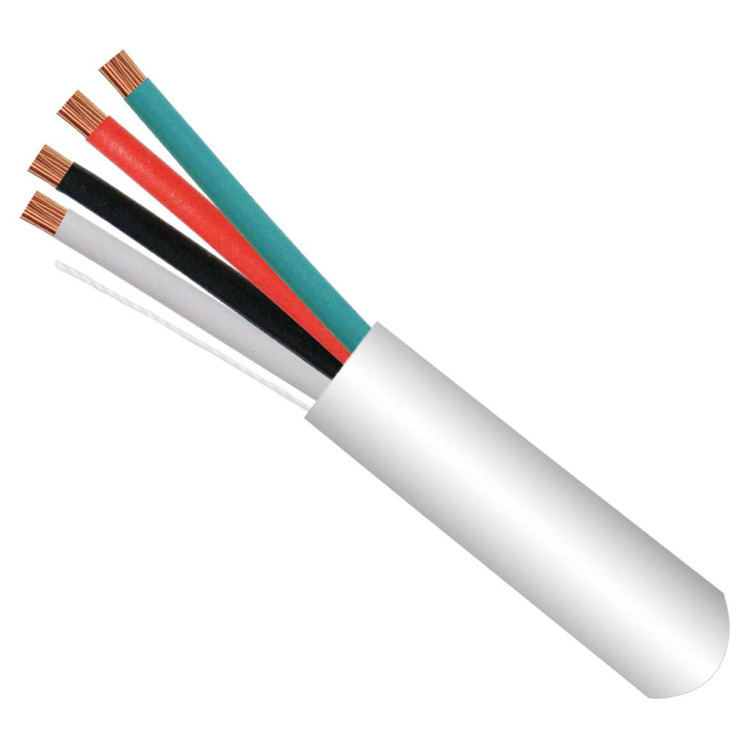 Vertical Cable 22AWG 4 Conductor Solid CMR (Riser) White | 500ft Coil Pack