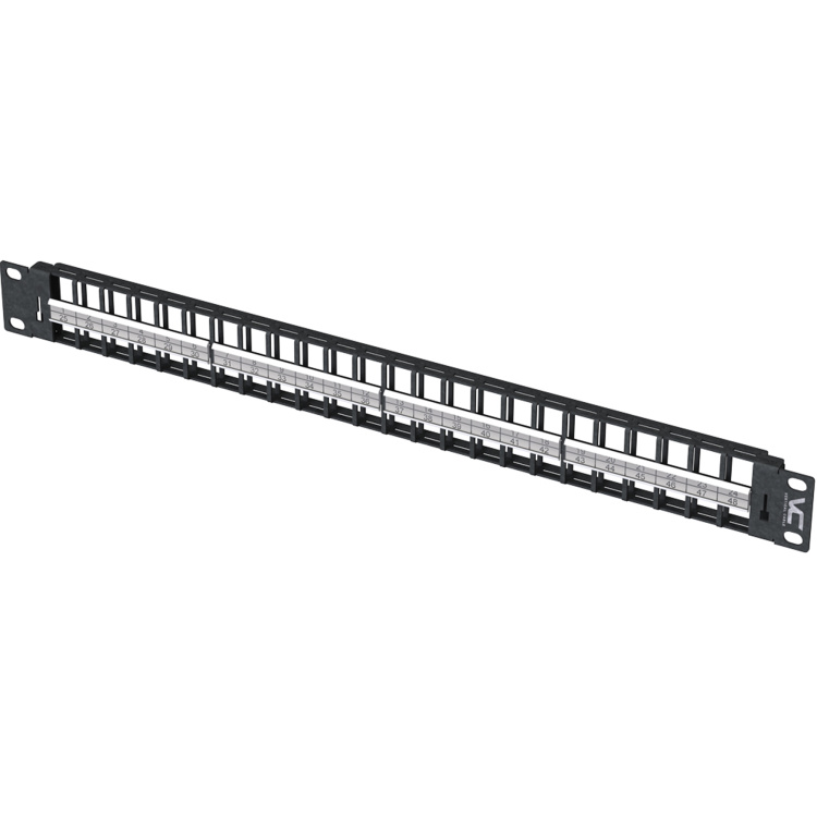 Vertical Cable 48 Port High-Density 1U Blank Patch Panel for Copper & Fiber Keystones