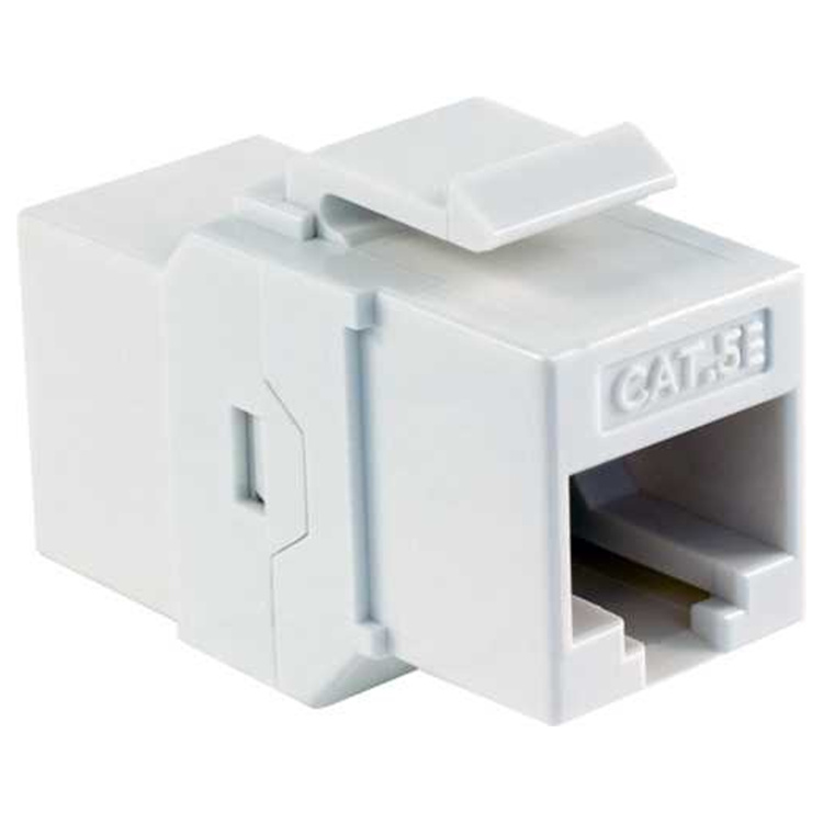 Vertical Cable Cat5E Keystone Coupler Jack | White