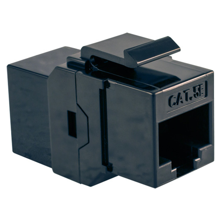 Vertical Cable Cat5E Keystone Coupler | Black