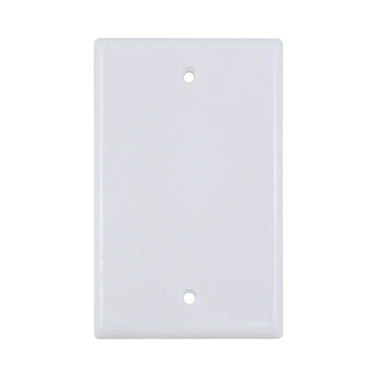 Vertical Cable Blank Single Gang Faceplate | White