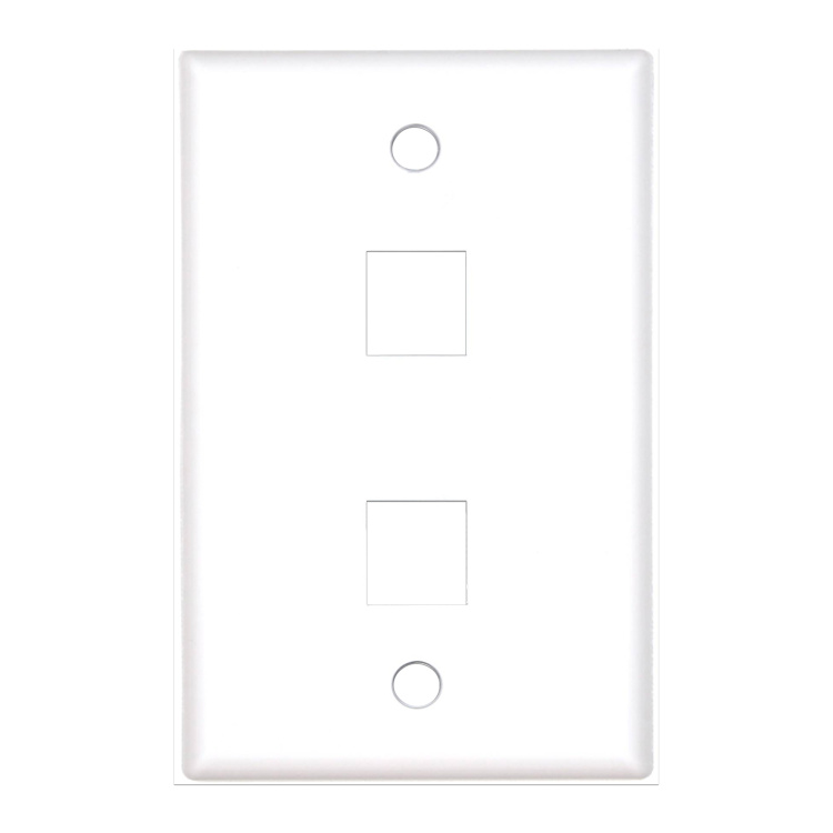 Vertical Cable 2 Port Mid Size Faceplate | White