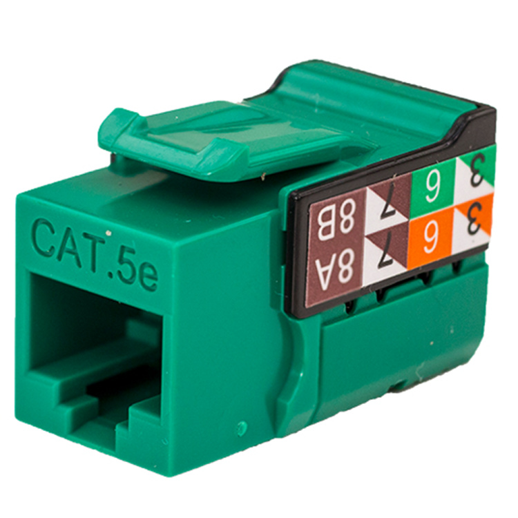 Vertical Cable Cat5E VMAX Keystone Jack | Green