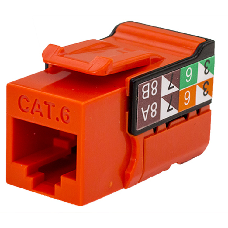 Vertical Cable Cat6 VMAX Keystone Jack | Orange