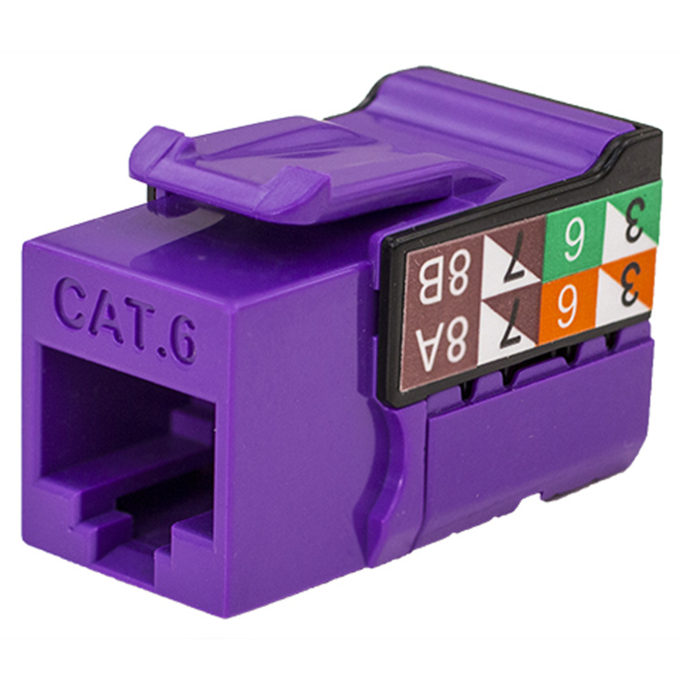 Vertical Cable Cat6 VMAX Keystone Jack | Purple