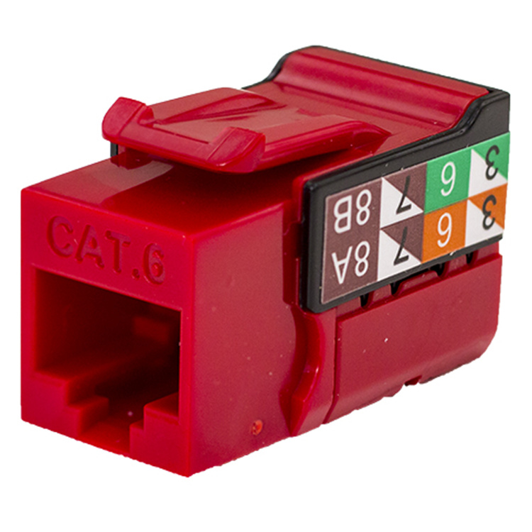 Vertical Cable Cat6 VMAX Keystone Jack | Red