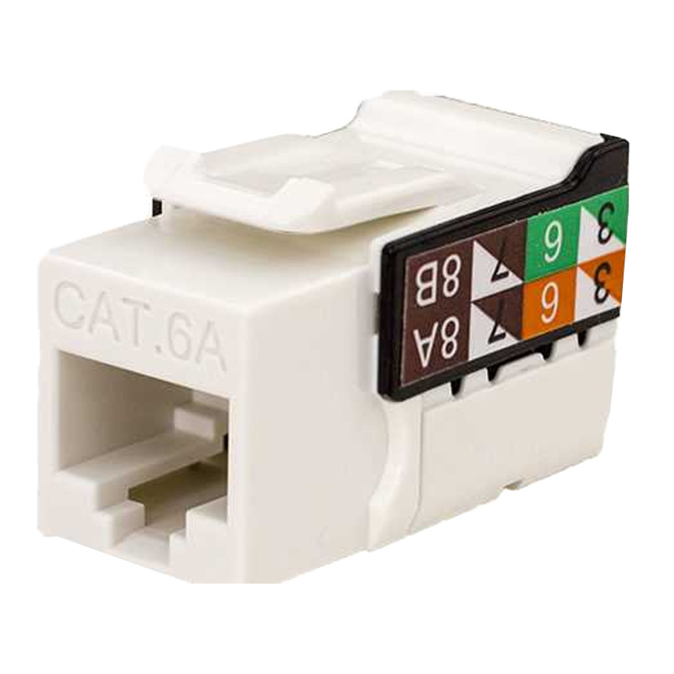 Vertical Cable Cat6a Rj45 Keystone Jack White | 25 Pack