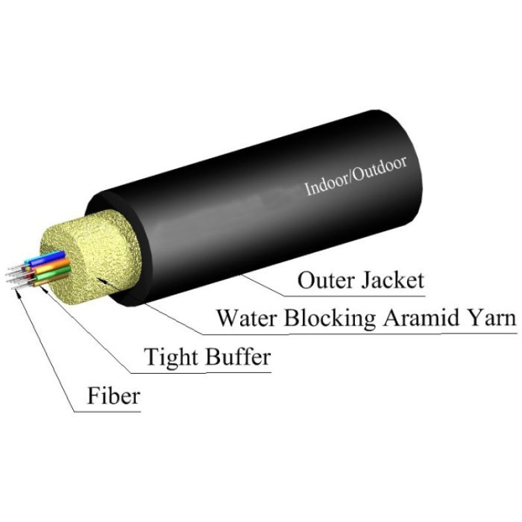 The Light Connection 24 Fiber Singlemode Indoor/Outdoor OFNR Tight Buffer | Black Jacket