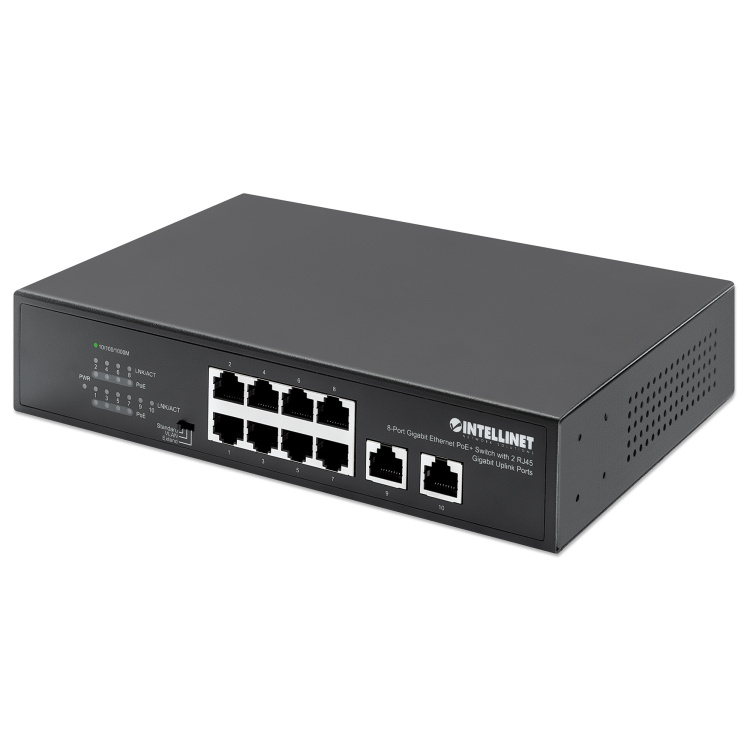 Intellinet 8-Port Gigabit Ethernet POE+ Switch with 2 Gigabit Uplinks