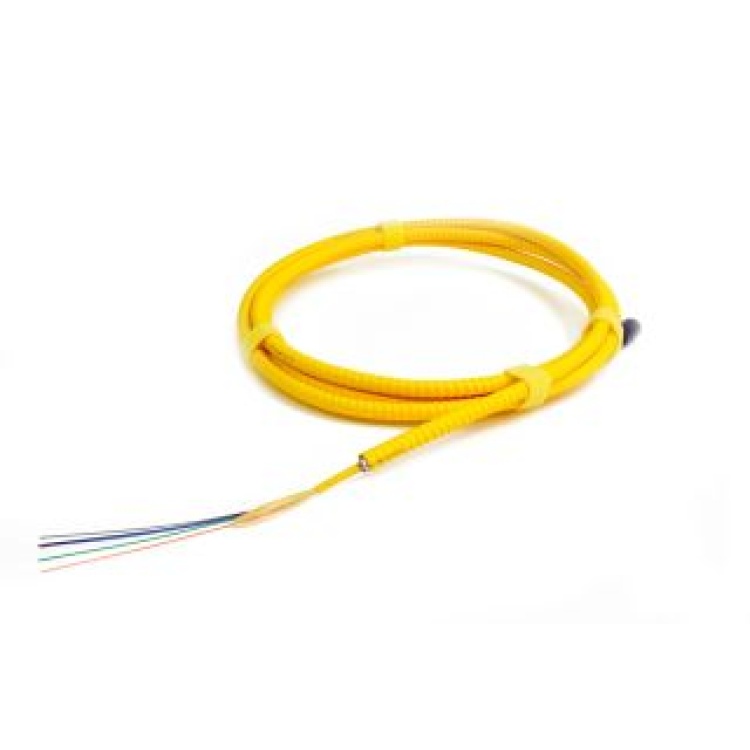 The Light Connection 6 Fiber Singlemode Indoor OFNR Tight Buffer Armored AIA | Yellow Jacket