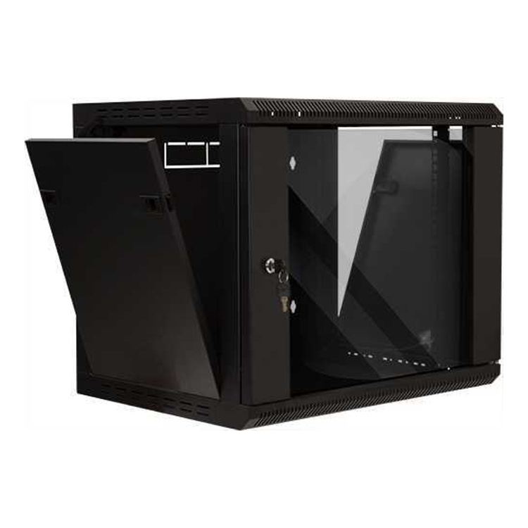 Vertical Cable 9U Wall Mount Network Enclosure with Lockable Plexi Door