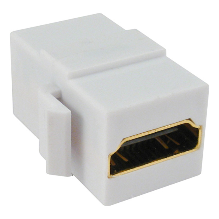 Vertical Cable HDMI Keystone Coupler Insert Modular Feed Thru | White