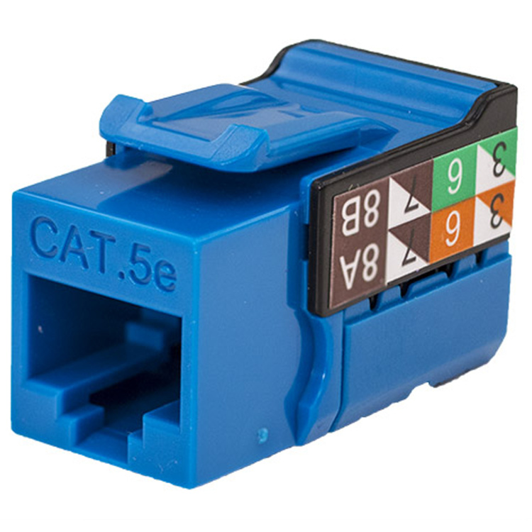 Vertical Cable Cat5E VMAX Keystone Jack | Blue