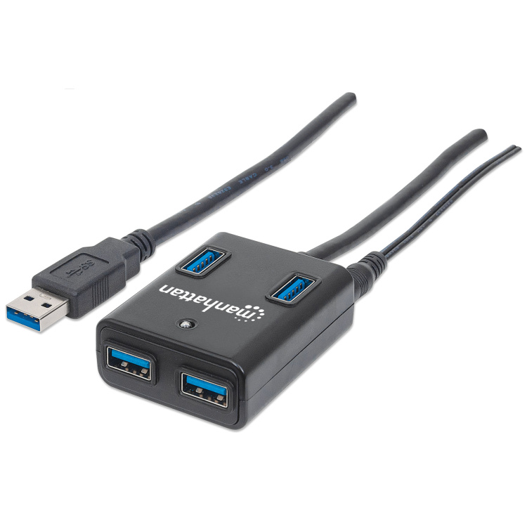 Manhattan 4 Port USB 3.0 Hub with Power Adapter