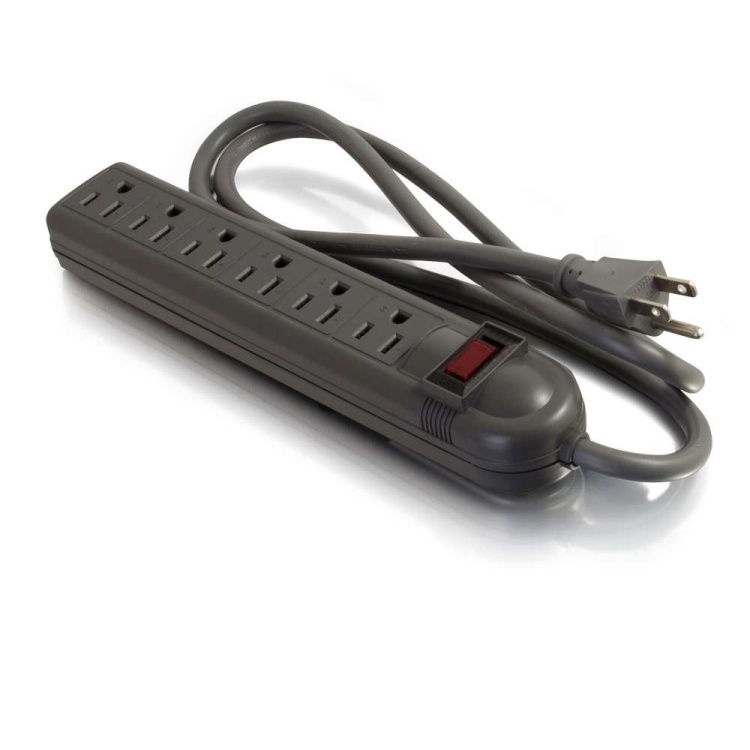 C2G® 6-Outlet Power Strip with Surge Suppressor | 4ft Cord