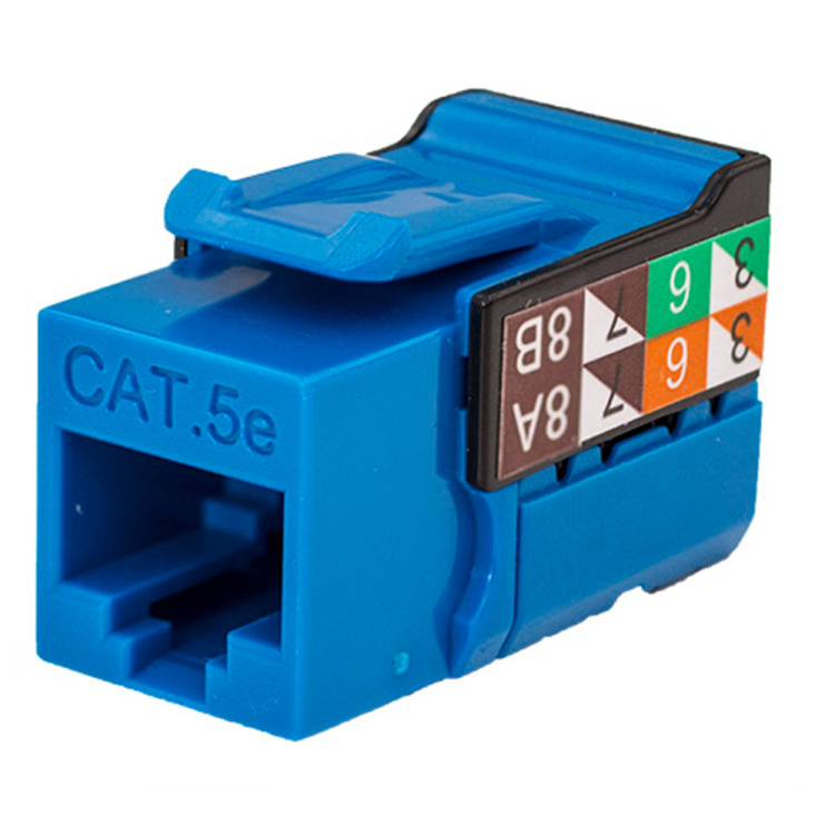 Vertical Cable Cat5E VMAX Keystone Jack Contractor 25 Pack | Blue