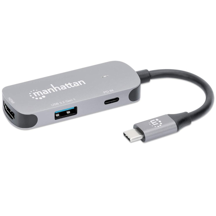 Manhattan USB-C to HDMI 3-in 1 Docking Converter with Power Delivery