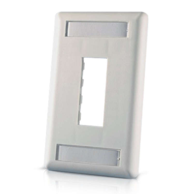 Ortronics 2-Port TracJack Single Gang Faceplate with ID Windows | Fog White