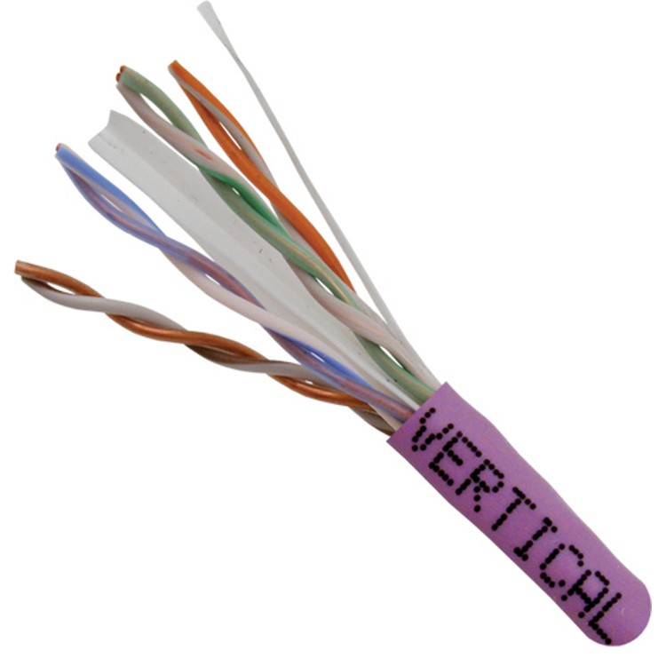 Vertical Cable 1000ft Cat6 Non-Shielded CMR (Riser) Cable | Purple