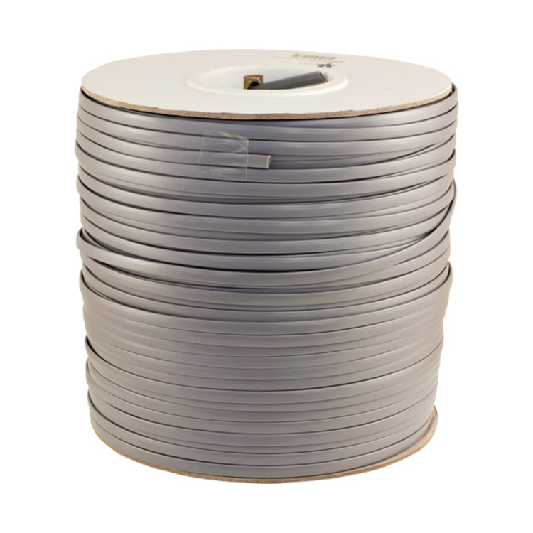 Vertical Cable 1000ft 28AWG 4 Conductor Silver Satin Phone Cord
