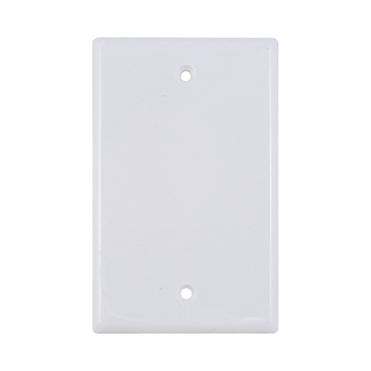 Vertical Cable Blank Single Gang Faceplate | White
