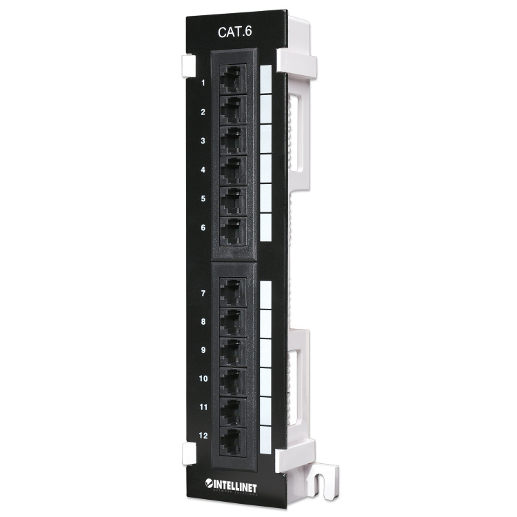 Intellinet 12-Port Cat6 Vertical Patch Panel | 89D Mounting Bracket