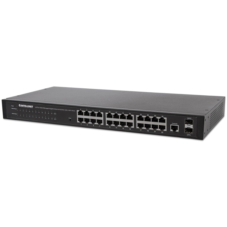 Intellinet 24-Port Web-Managed Gigabit Ethernet Switch with 2 SFP Ports