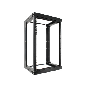 Vertical Cable 20U Open Frame Wall Mount Swing-Out Network Rack with Adjustable Depth 18" to 30"