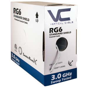 Vertical Cable Rg6 Catv Cable White 1000'