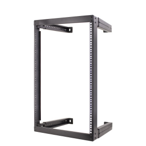 Vertical Cable 16U Open Frame Network Rack with Adjustable Depth 18" to 30" Depth