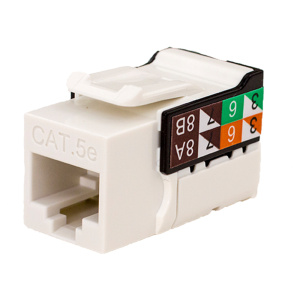 Vertical Cable Cat5E VMAX Keystone Jack | White