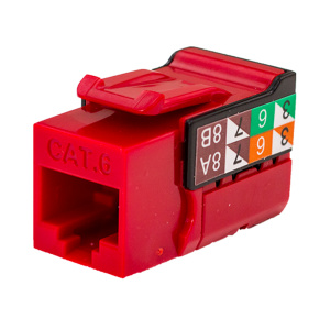 Vertical Cable Cat6 VMAX Keystone Jack Contractor 25 Pack | Red
