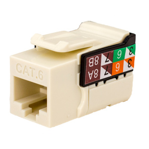 Vertical Cable Cat6 Rj45 Keystone Jack Almond | 25 Pack